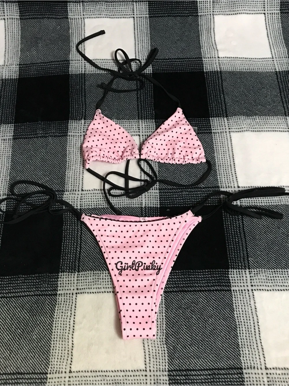 VS PINK FRANKIES CAPE MAY BIKINI TOP & ROSEMARY ITSY BOTTOM IN PINK DOT